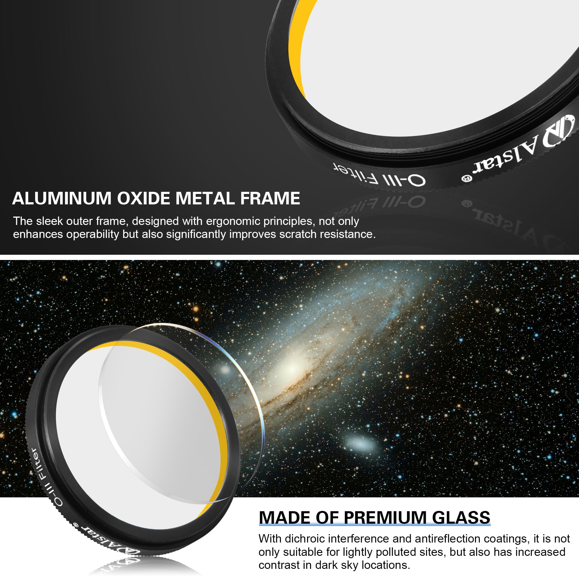 ALSTAR 5,1 cm Schmalband 10 NM o-iii Filter – Erzeugt Near-Photographic Views von Der Veil, Ring, Hantel und Orion-Nebel, Unter Vielen Anderen Objekten