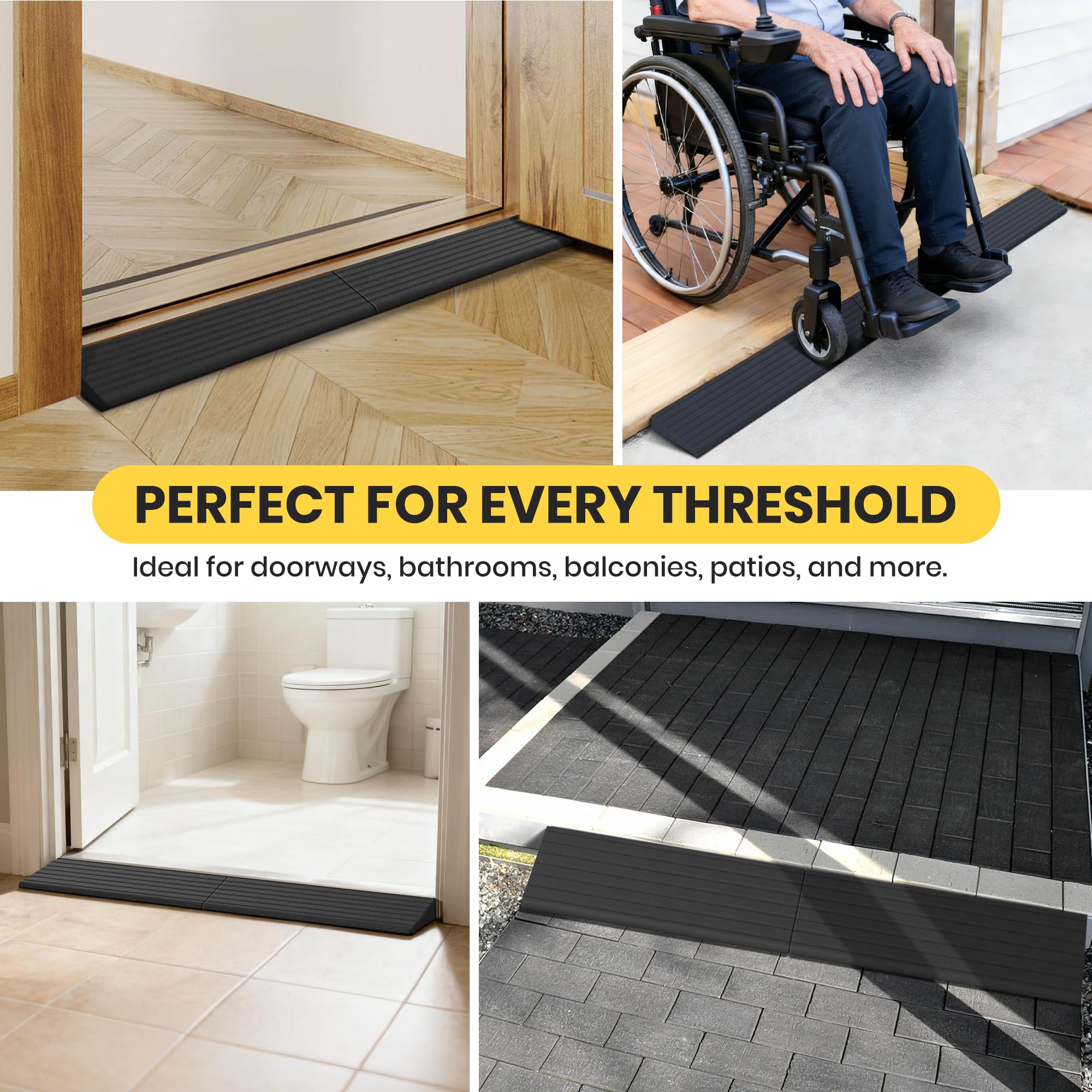 Rubber Threshold Ramps - Wheelchair & Stroller Access -3