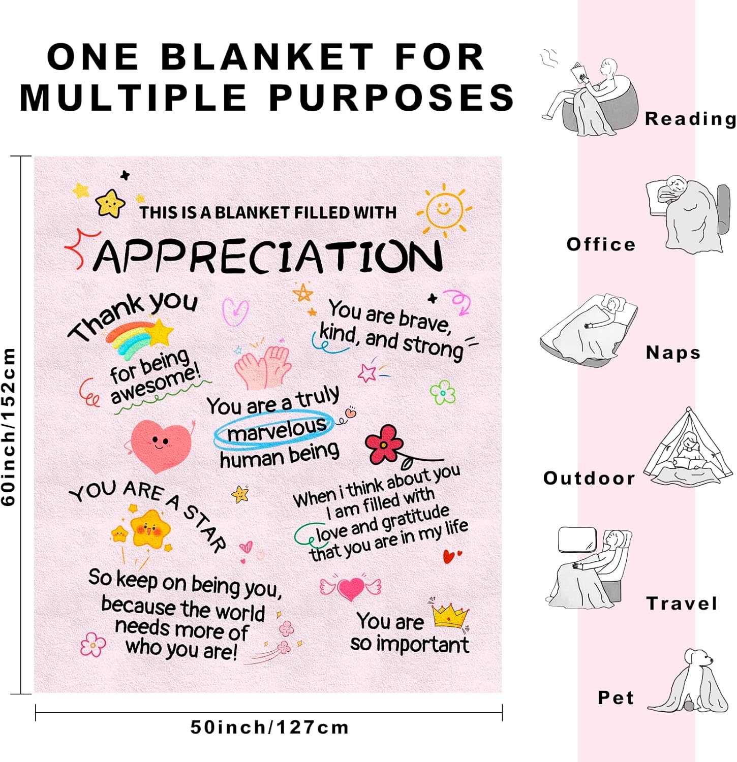 Christmas Employee Gifts, Thank You Gifts for Women, Appreciation Gifts Blanket 60"x50", Retirement Farewell Going Away Leaving Inspirational Gifts for Coworkers Friend, Teacher Nurse Boss Team Gift - Image 5