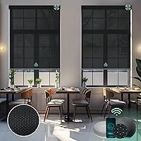 Vista 18 de Yoolax Persianas solares motorizadas que filtran la luz, persianas inteligentes con control remoto, funcionan con Alexa, persianas enrollables