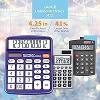 Vista 70 de CATIGA CD-2786 - Calculadora de escritorio de 12 dígitos con pantalla LCD grande y botón sensible, energía solar dual y batería, función estándar