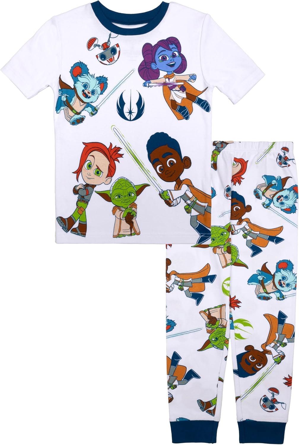 STAR WARS Boys' 2-piece Snug-fit Cotton Matching Short-Sleeve Pajama Set, Soft & Cute for Kids