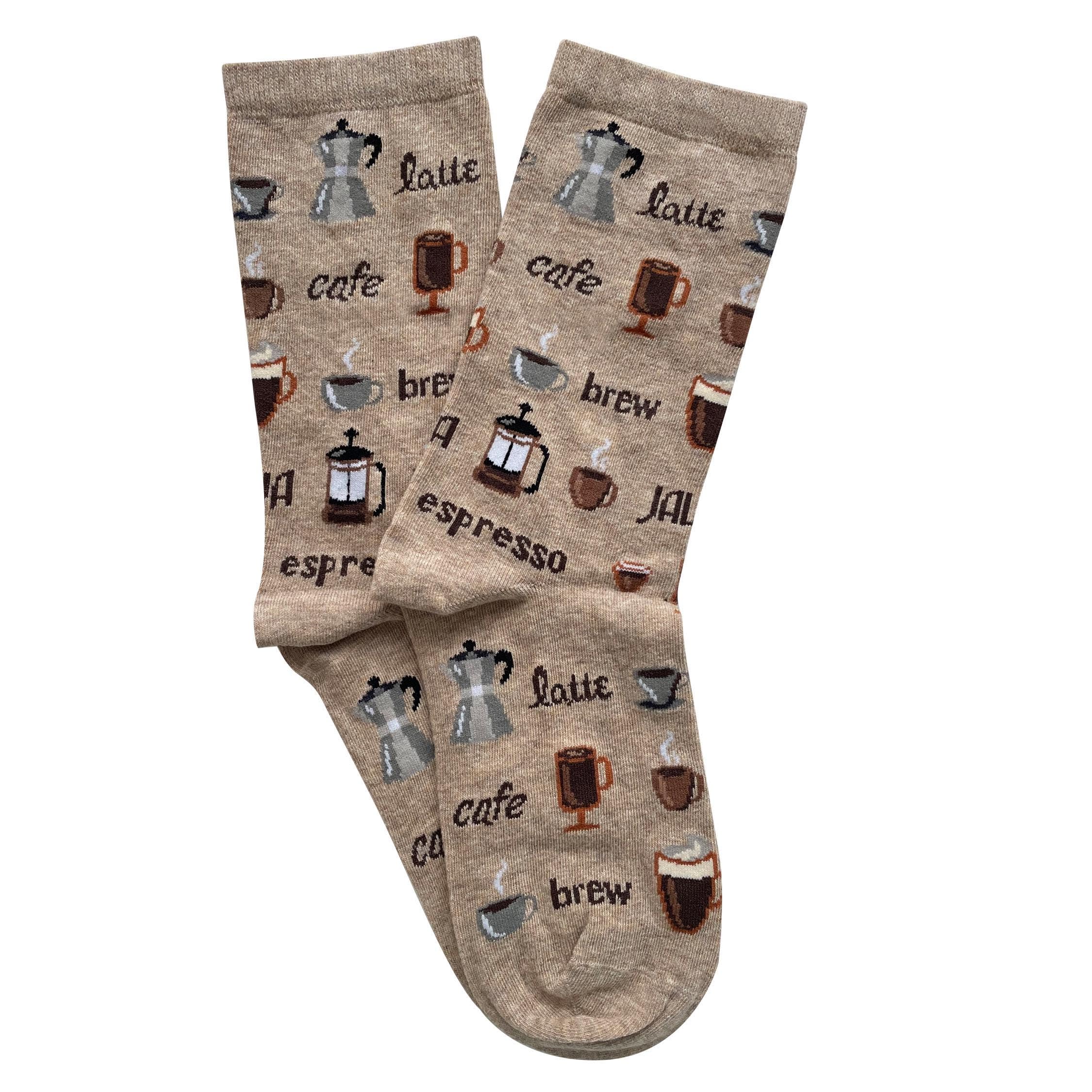 Love'em COFFEE THEME NOVELTY SOCKS, BARISTA GIFT SOCKS