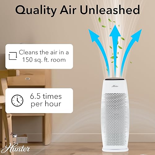 Miniatura 2 de Hunter Purificadores de aire para el hogar, habitación grande y dormitorio. Torre purificadora de aire True HEPA para mascotas, olores, alérgenos,