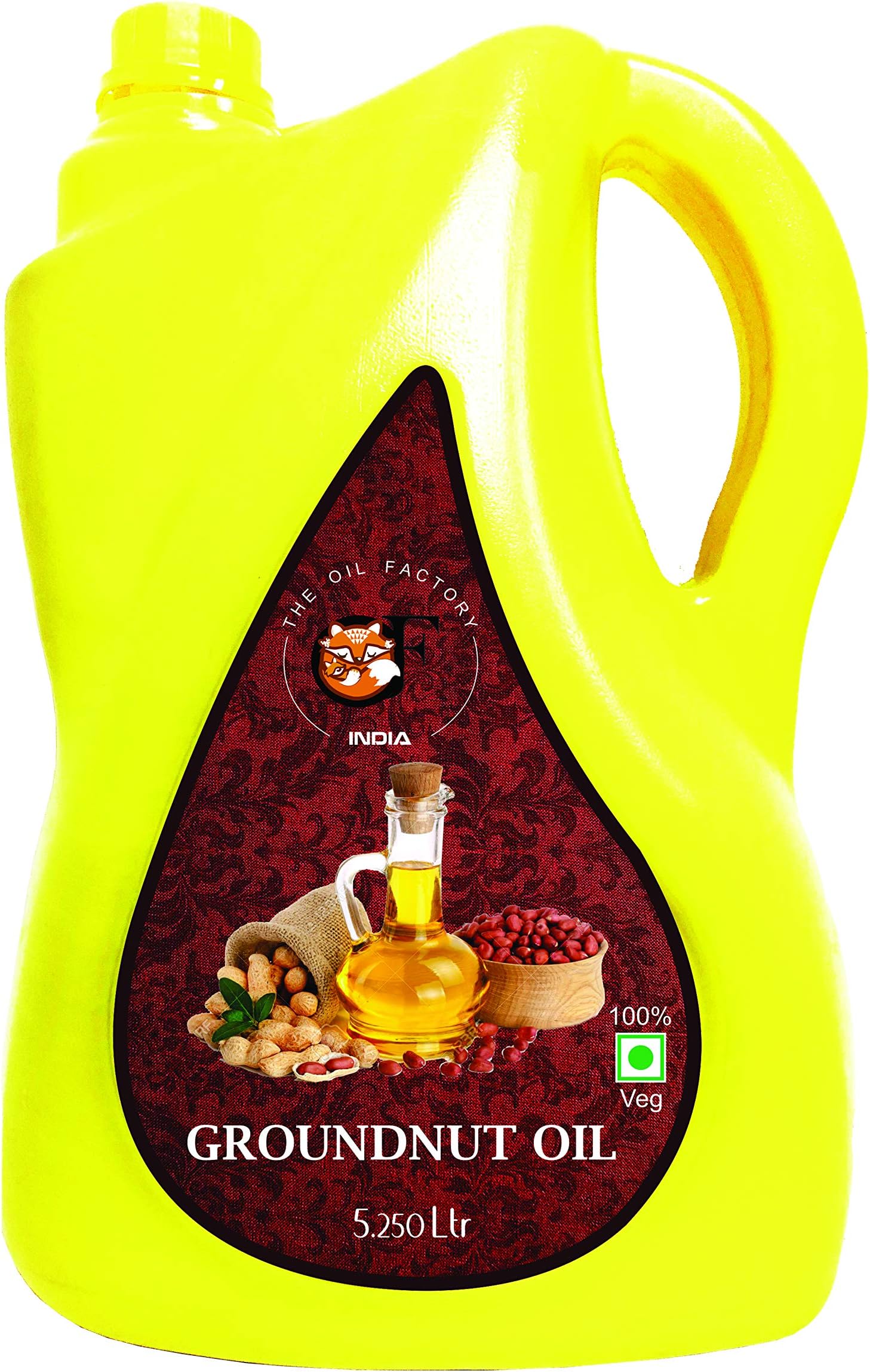 The Oil Factory Cold Pressed Groundnut/Peanut Oil (Virgin, Chekku/Ghani) - 5.25 LTR