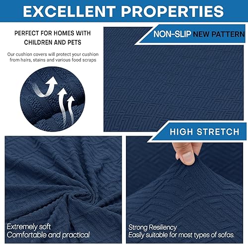 Miniatura 6 de ZNSAYOTX Fundas elásticas individuales para cojines de sofá, fundas de asiento de repuesto suave, patrón único, protector de muebles con parte