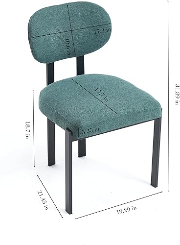 Miniatura 5 de Modern Dining Room Chairs Set of 2, Mid-Century Upholstered Kitchen Dining Chairs with Metal Legs, Table & Seating Chair Sets for Dining Room,Green