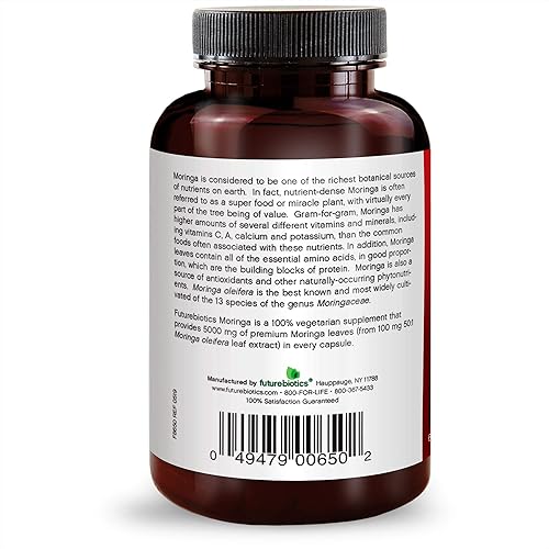 Miniatura 7 de FutureBiotics Moringa 5000 mg 60 Vegetarian Capsules