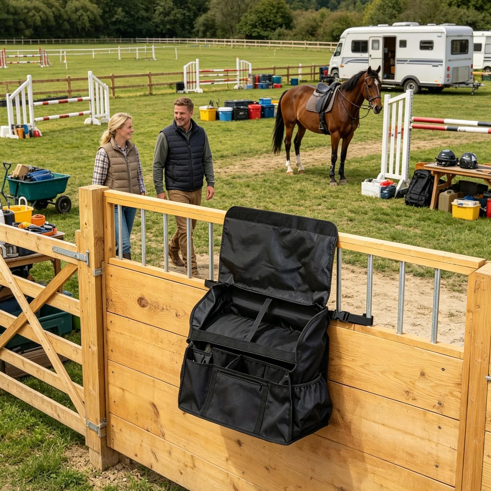 Porta toelettatura cavallo | Organizer Portaoggetti Impermeabile Leggero Compatto - Porta Attrezzi per Toelettatura Cavallo - per Scuderia Esterni Interni Fienile Trailers Equitazione Spazzole Fornitu