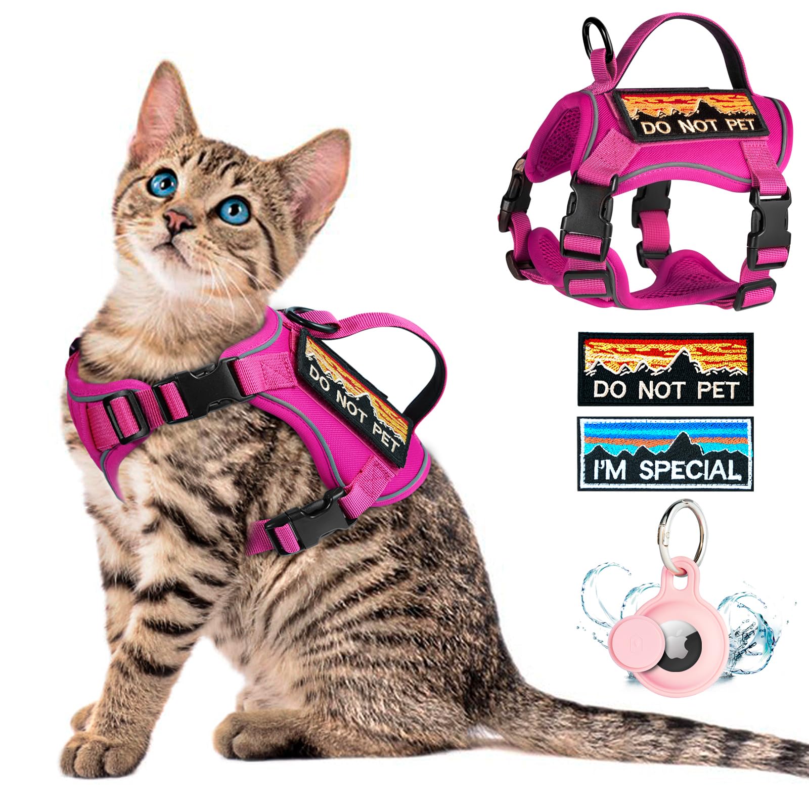 Arnés táctico para gatos para caminar seguros en el parque chaleco ajustable L