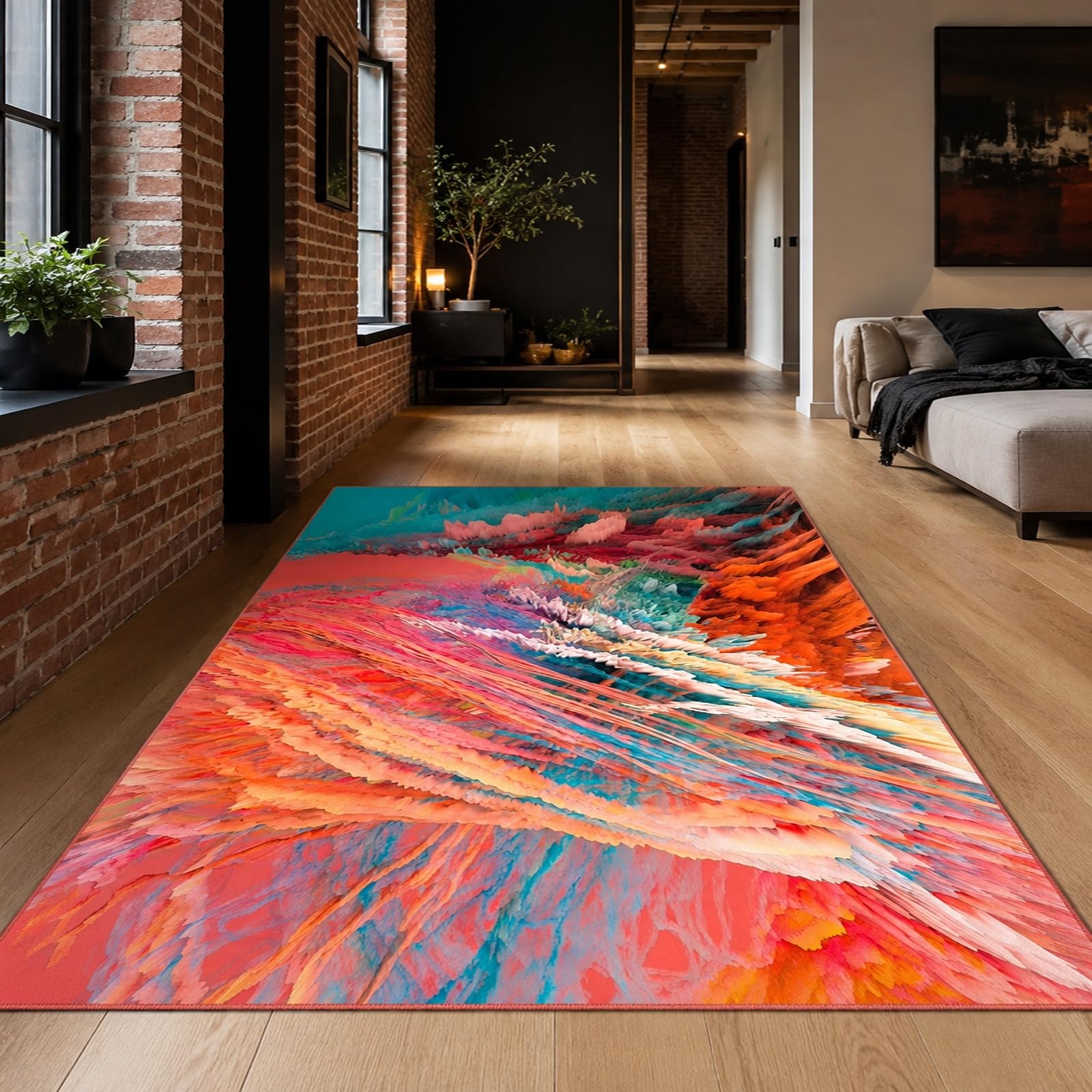 Tapis de décoration abstrait 70x120 cm pour salon et descente de bed