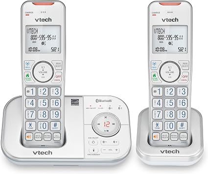 VTech VS112-27 2 Handset Cordless Phone with Answering Machine, Call Blocking, Caller ID, Intercom and Connect to Cell
