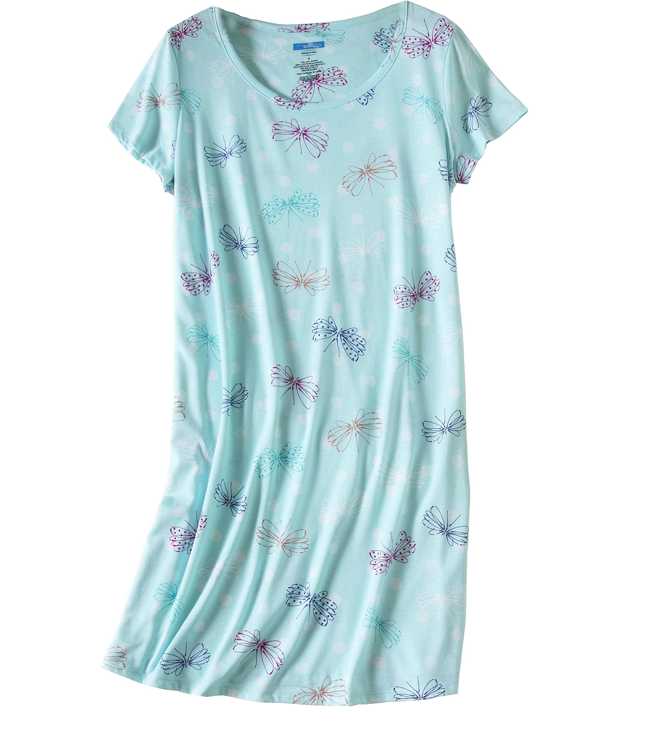 PNAEONG - Camisón de algodón para mujer, manga corta, estampado, informal, 3 unidades