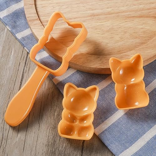 Miniatura 9 de Hemoton Juego de moldes de bolas de arroz en forma de gato con gofrado de algas marinas Onigiri Maker 5.3 x 1.6 x 1.6 pulgadas, herramienta