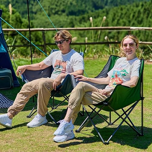 Miniatura 2 de Portal 32" Oversized Padded Camping Chair, Extra Wide Heavy-Duty Folding Chair for Adults with Cup Holder & Carry Bag, Portable Camp Chair Supports