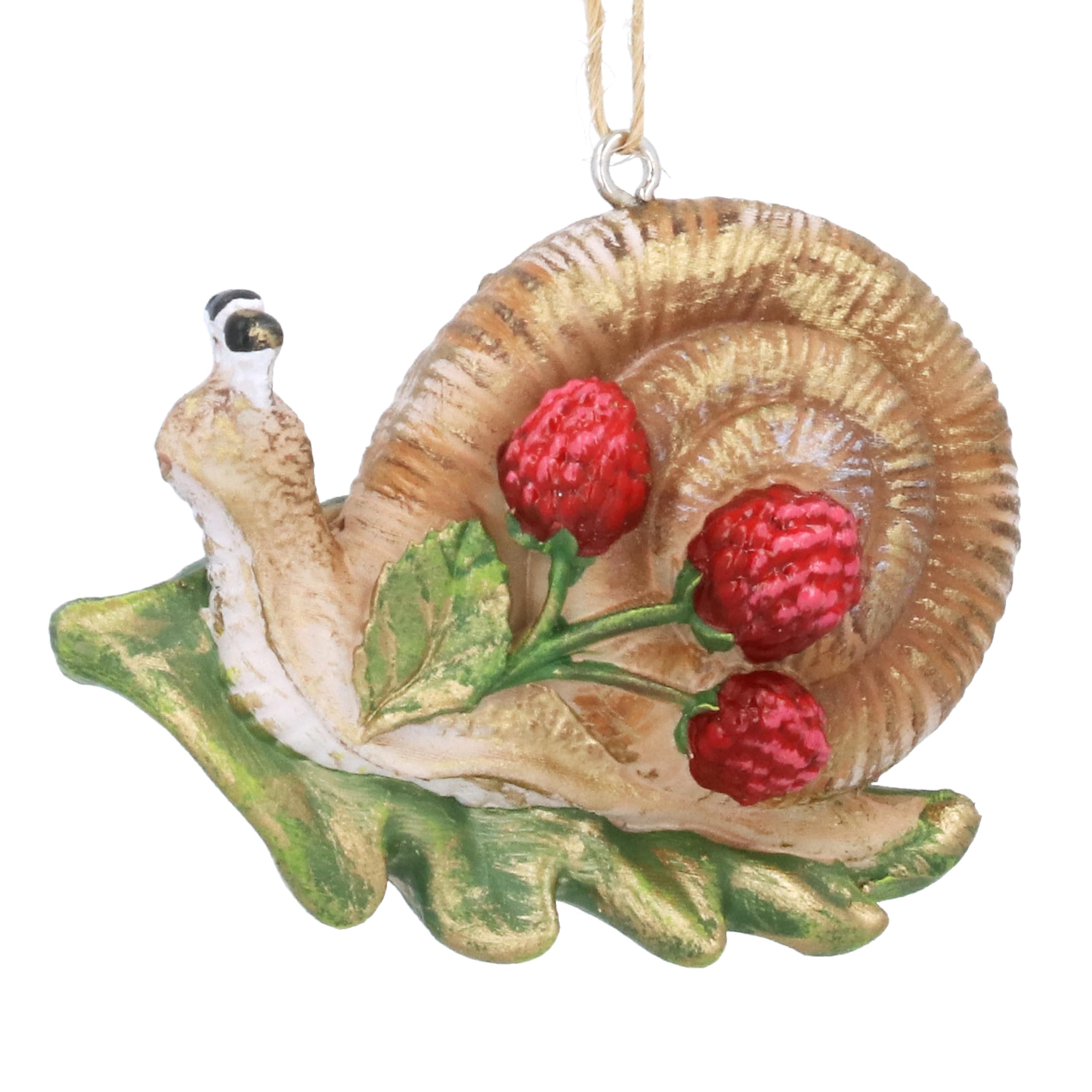 Gisela Graham Resin Snail with Berries 4x6x2cm Hanging Decoration