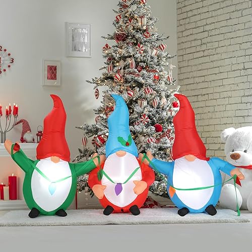 Vista 24 de VINGLI Decoraciones navideñas inflables para exteriores, decoración de patio inflable con soplador eléctrico para vacaciones, decoración de jardín