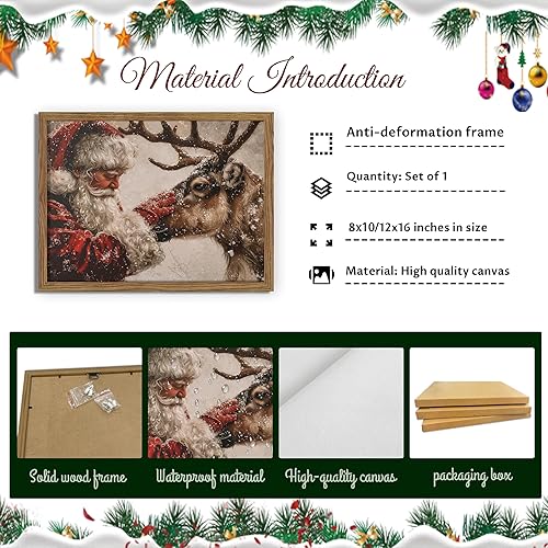 Miniatura 3 de Tmvosn Arte de pared navideño de 8 x 10 pulgadas