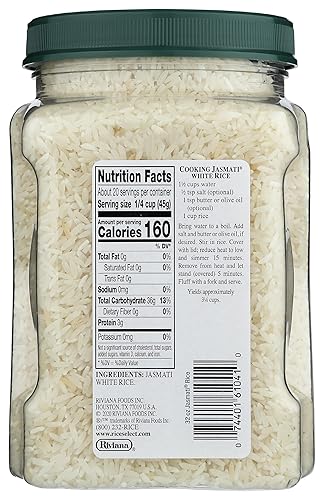 Miniatura 2 de RiceSelect Arroz Jasmati, Arroz de Grano Largo de Jazmín, Arroz Premium Sin Gluten, Sin Transgénicos, Frasco de 32 Onzas