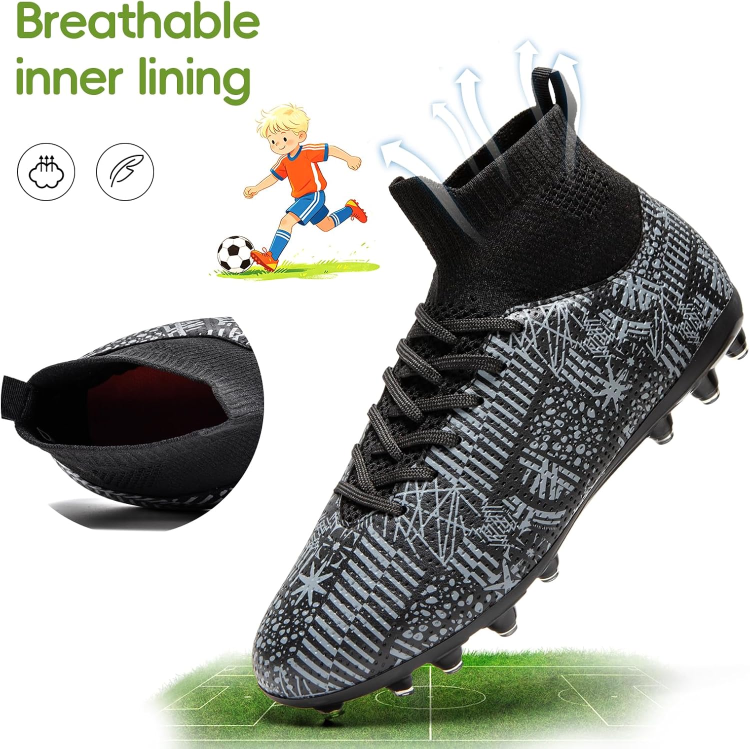 Boys Soccer Cleats Kids Soccer Shoes Girls Football Shoes
