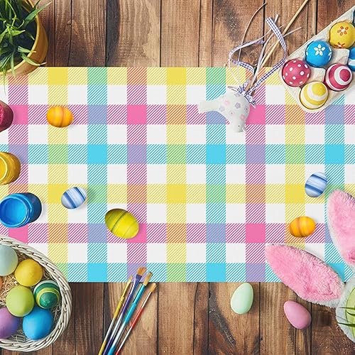 Miniatura 6 de Camino de mesa de primavera a cuadros de búfalo de 13 x 72 pulgadas decoración de temporada de primavera y verano decoración de fiesta para
