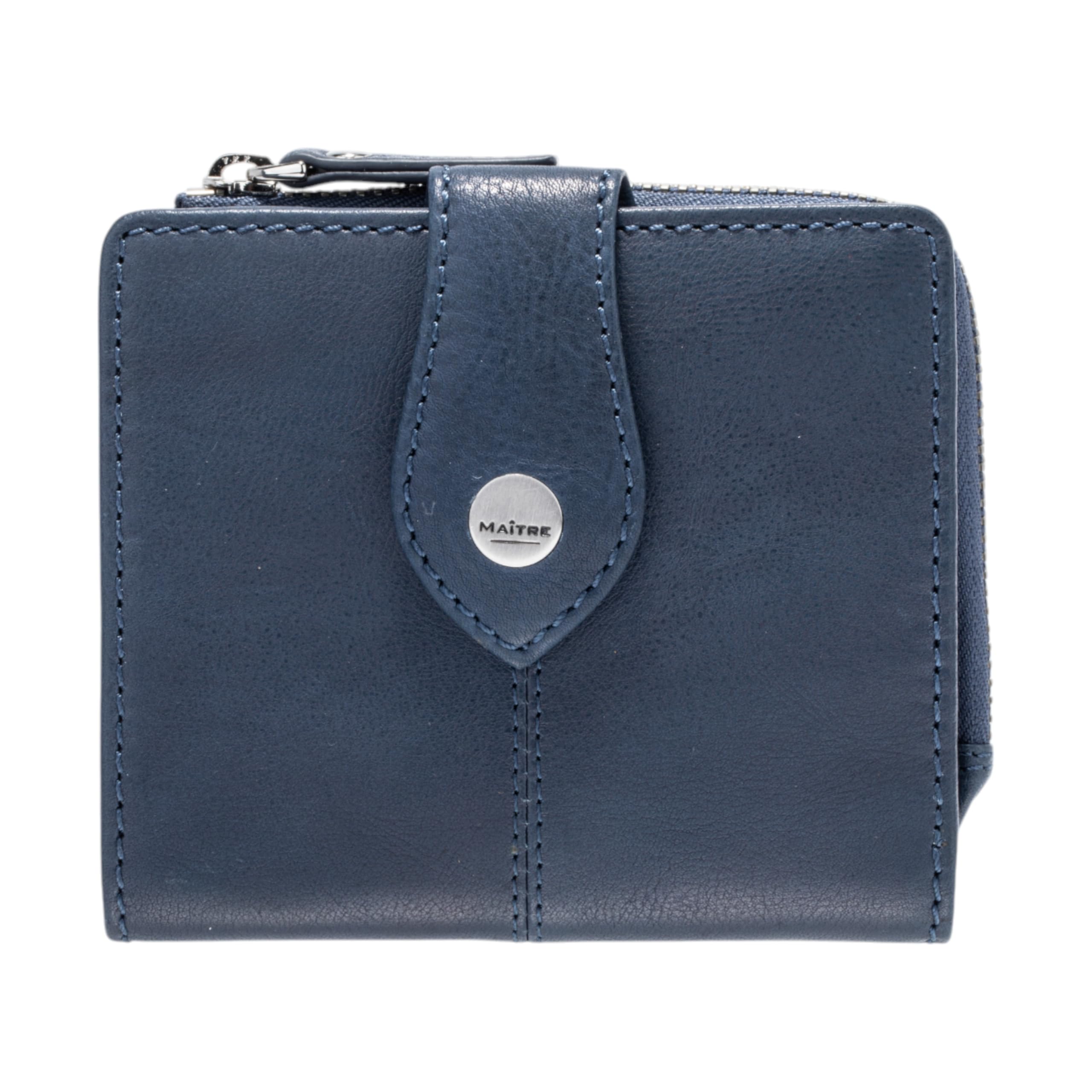 Portefeuille Alberta Purse SH6F Maître Lemberg Midblue en cuir bleu