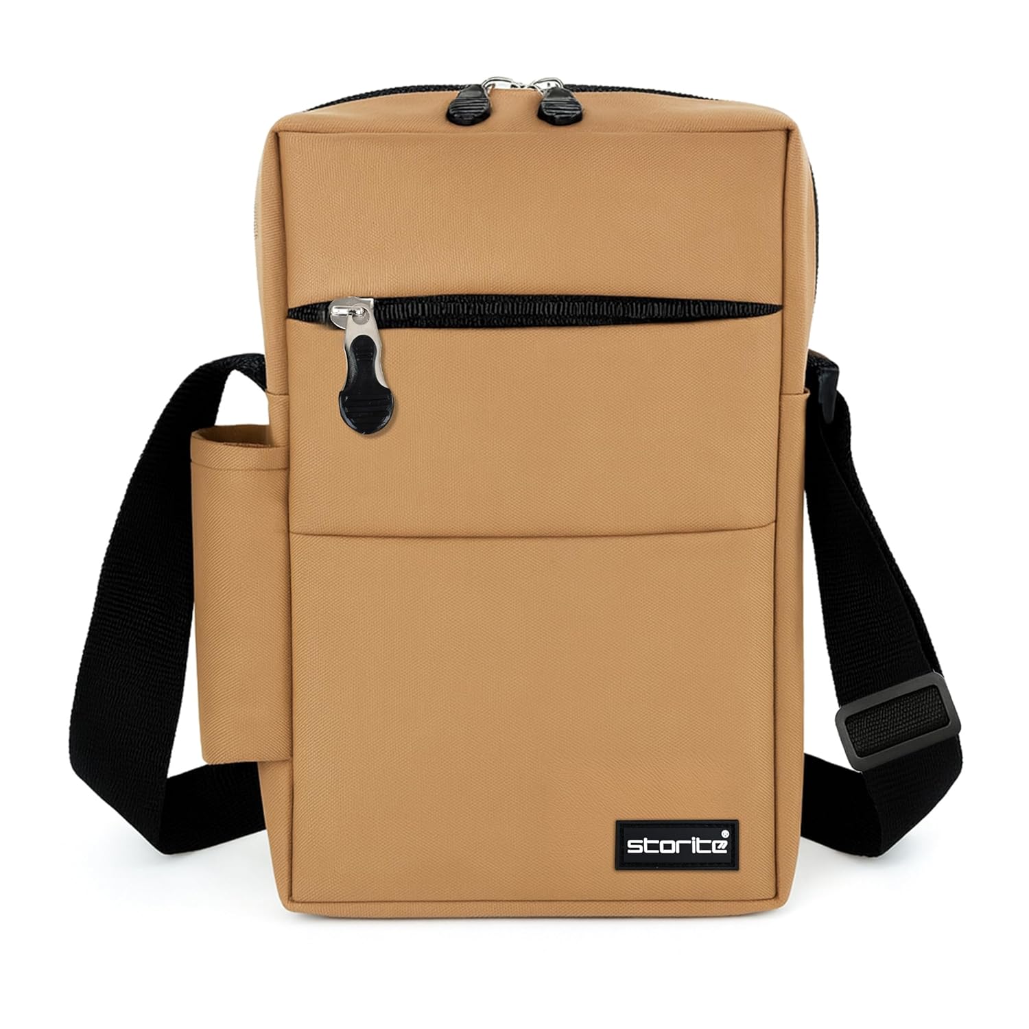 Storite 10 Inch Stylish Padded Mini Sling Bag for Men and Women, Small Passport Travel Bag and Small Sling Bag with Water Bottle Pocket (Khakhi-26 x 8 x 17 cm) Storite 10 Inch Stylish Padded Mini Sling Bag for Men and Women, Small Passport Travel Bag and Small Sling Bag with Water Bottle Pocket (Khakhi-26 x 8 x 17 cm)