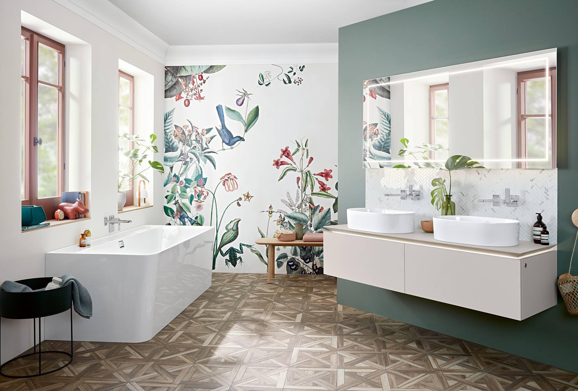 Villeroy & Boch Collaro Aufsatzwaschbecken, 560 x 360 mm, ohne Hahnloch, ohne Überlauf, geschliffen, 4A195601, Farbe: weiß-alpin