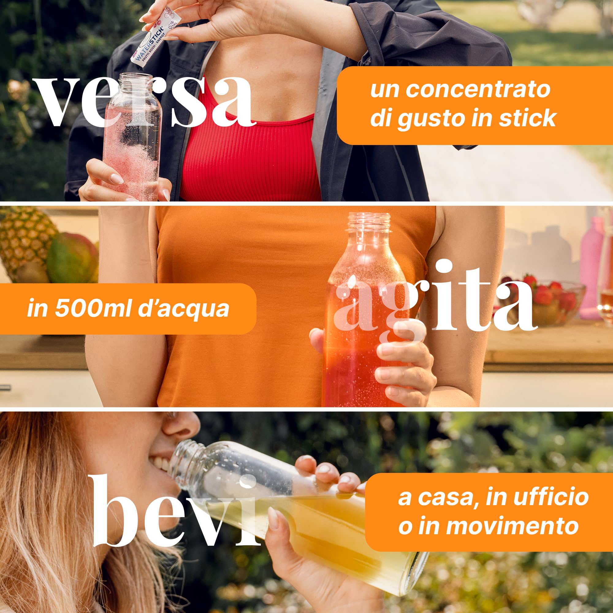 L'Angelica, Waterstick, Gusto Ananas e Mango, Drenante, Con Vitamine e Minerali, Contro Stanchezza e Affaticamento, Zero Zuccheri & Zero Calorie, Senza Conservanti, 6 Astucci da 12 Stick