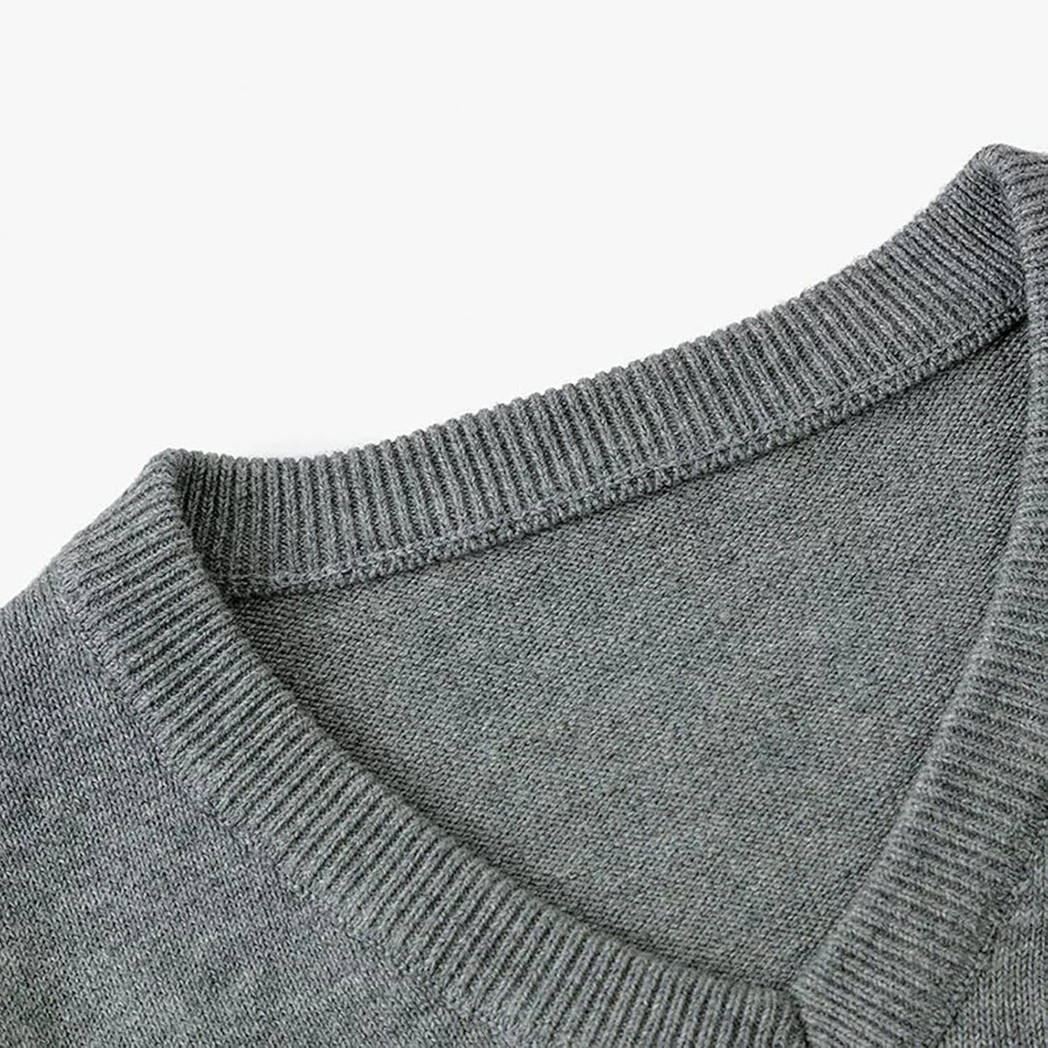 Boys Girls Uniform School Sweater Kids Knit Pullover Top Uniform Cotton V-Neck Pullover Sweater Fall Clothes