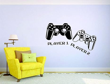amazon com perfect print gamer wall vinyl mural car decal sticker decor player 1 2 video game computer joystick tools home improvement