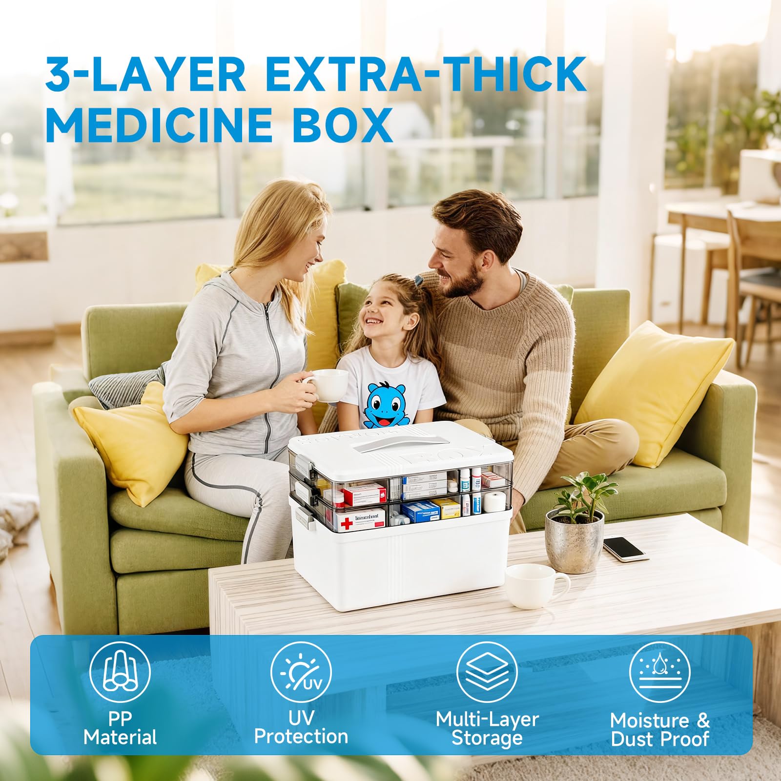 Starward 3 Étages Boite Pharmacie, Boite Rangement Medicament