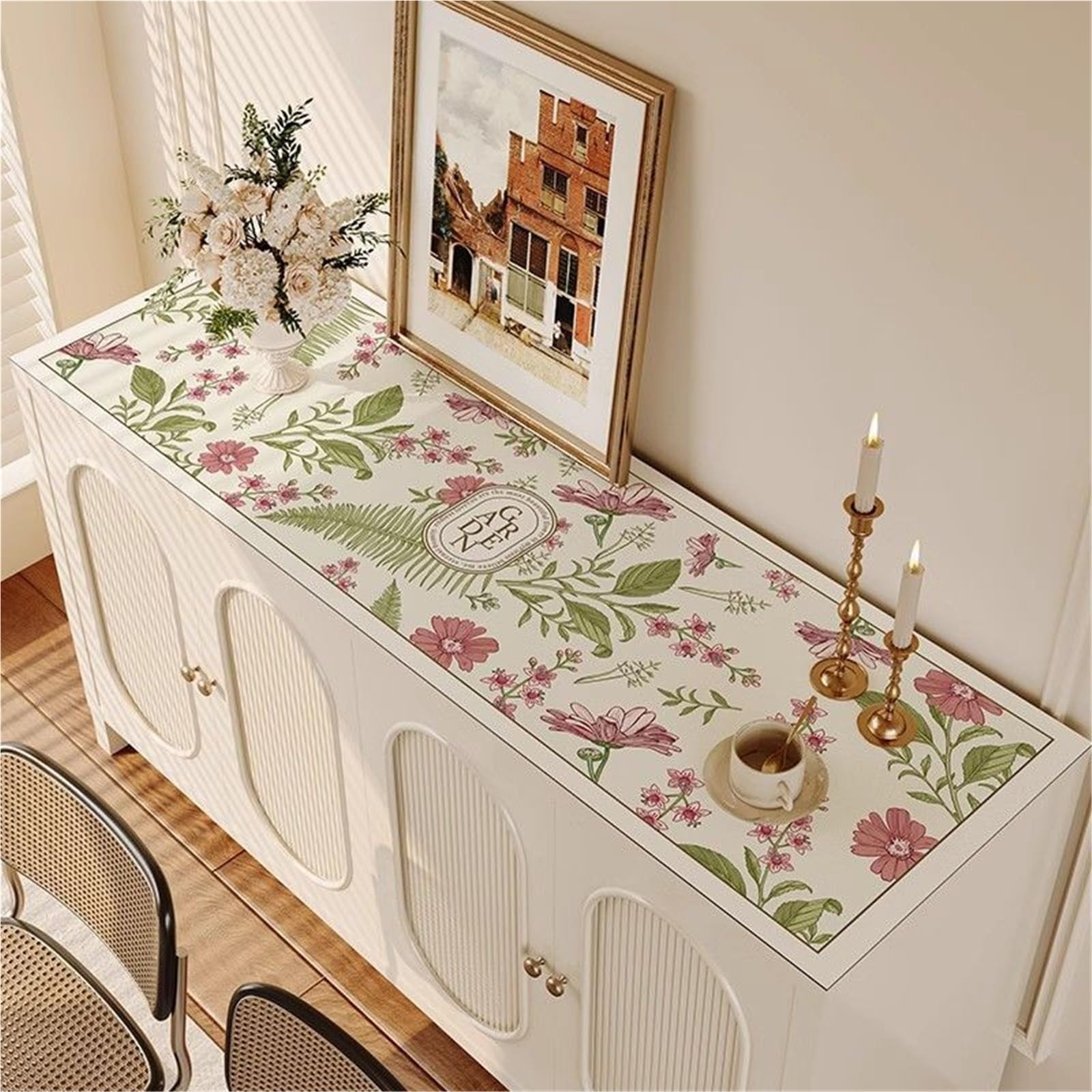 Table Runner American Fireplace Cabinet, Table Mat, Shoe , Entrance , Countertop, Long Tablecloth, Waterproof And Oil Tea , Desktop Protective(A,30*80cm)