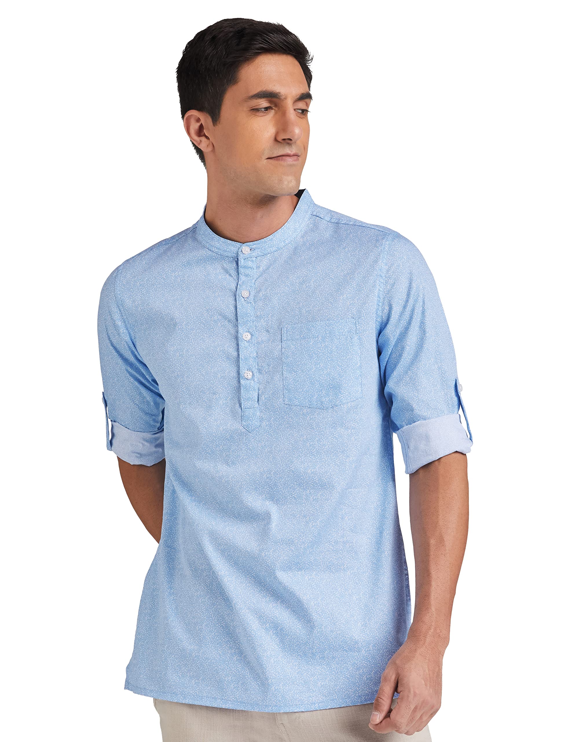 amazon brand - symbol Men's Cotton Printed Short Kurta (Regular Fit)-picture-56