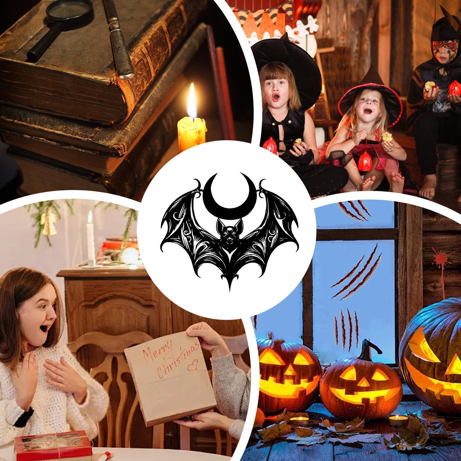 Halloween metalowa sztuka ścienna upiorny tajemniczy gotycki nietoperz