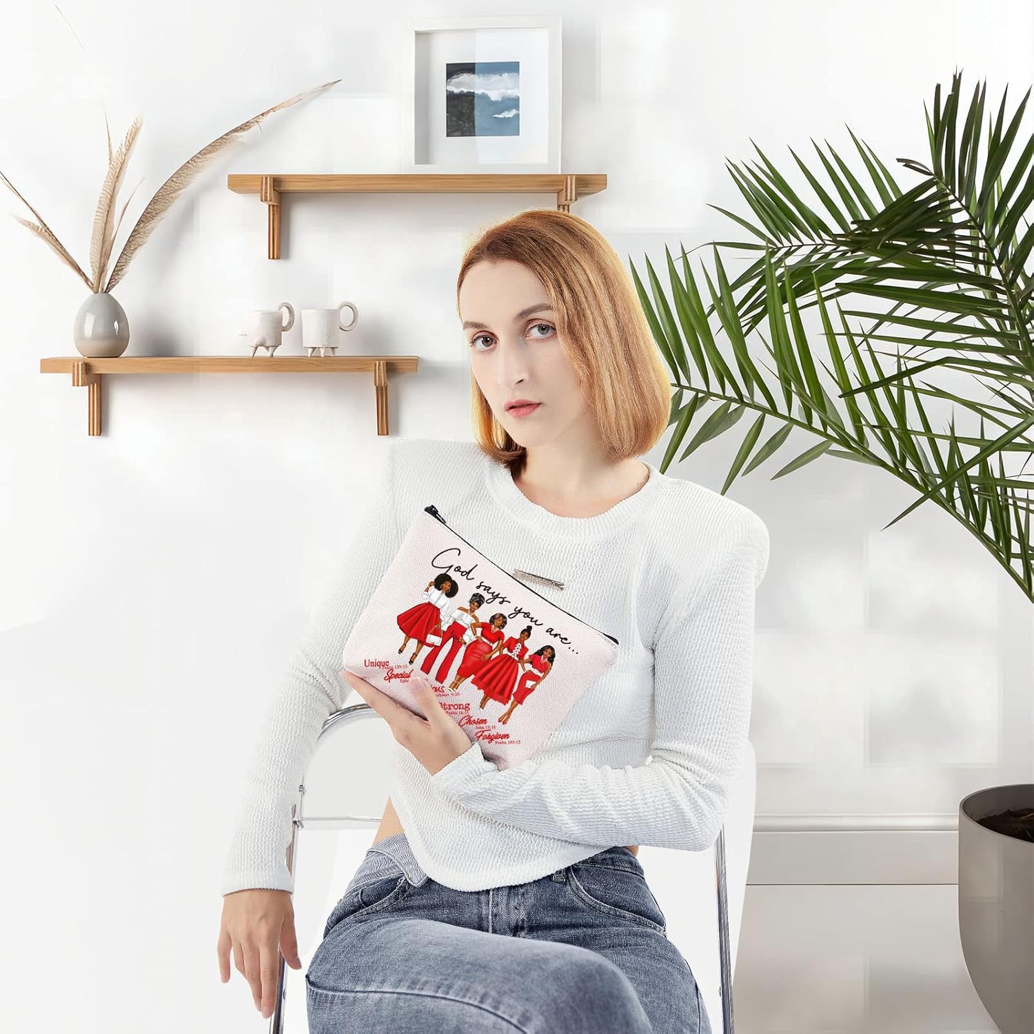 WZMPA Sorority Cosmetic Make up Bag Greek Sorority Gift God Says You Are Sorority Makeup Zipper Pouch Bag Sorority Paraphernalia(God Says Red) - Image 5