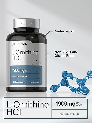 Miniatura 3 de Horbäach L Ornitina HCl | 1900 mg | 120 cápsulas | Suplemento sin OMG y sin gluten