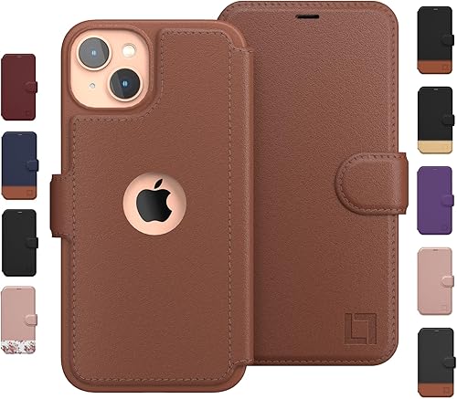 LUPA Legacy Funda tipo cartera para iPhone 13 - Funda con tarjetero - Delgada + Duradera para mujeres y hombres - Funda para iPhone 13 Flip - Cuero