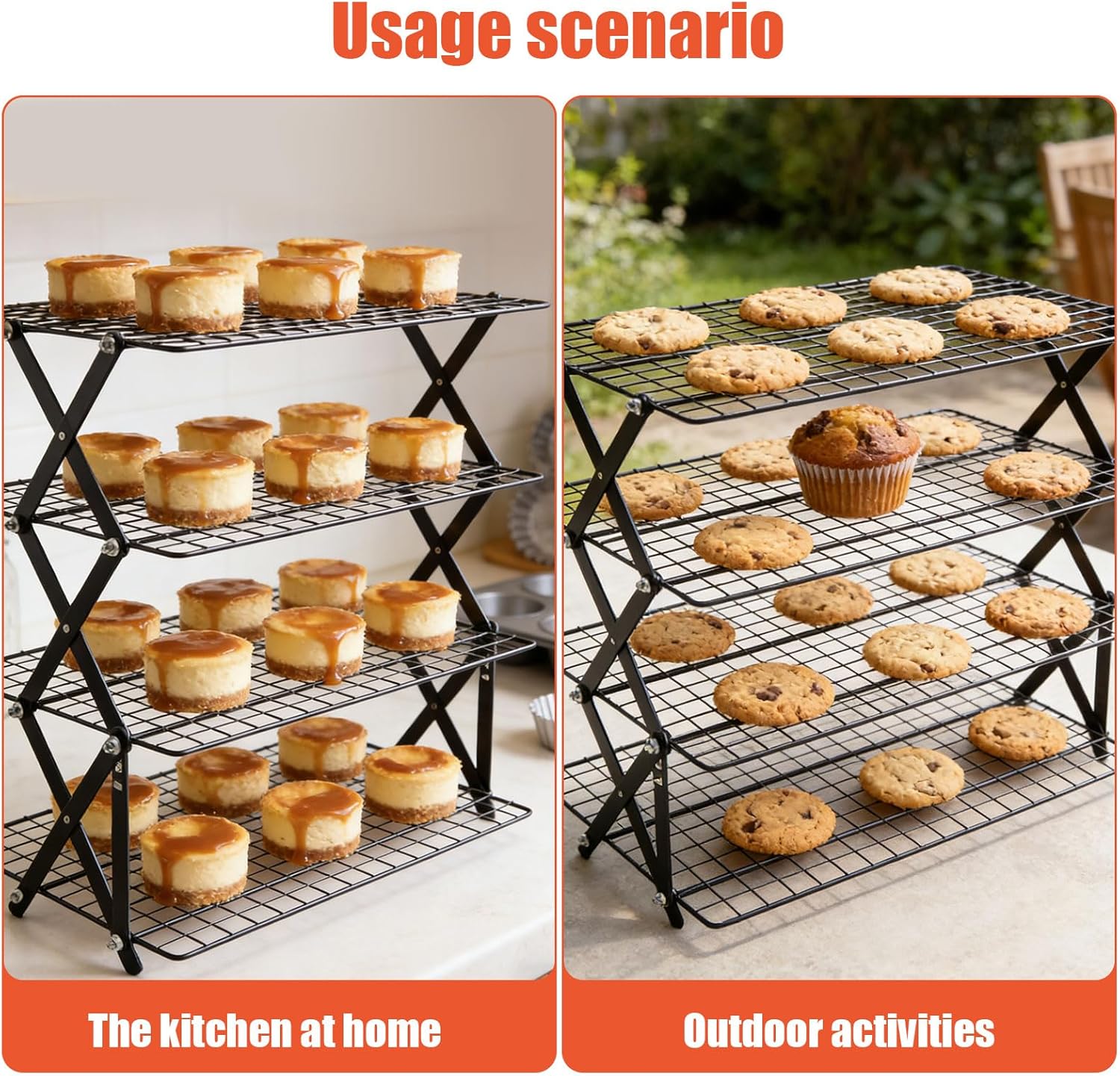Pliable Refrigerating Rack Collapsing Plan for Compact Storage Permanent Metal Strong Not Stick Coating Easy Neat Not Stick Rack