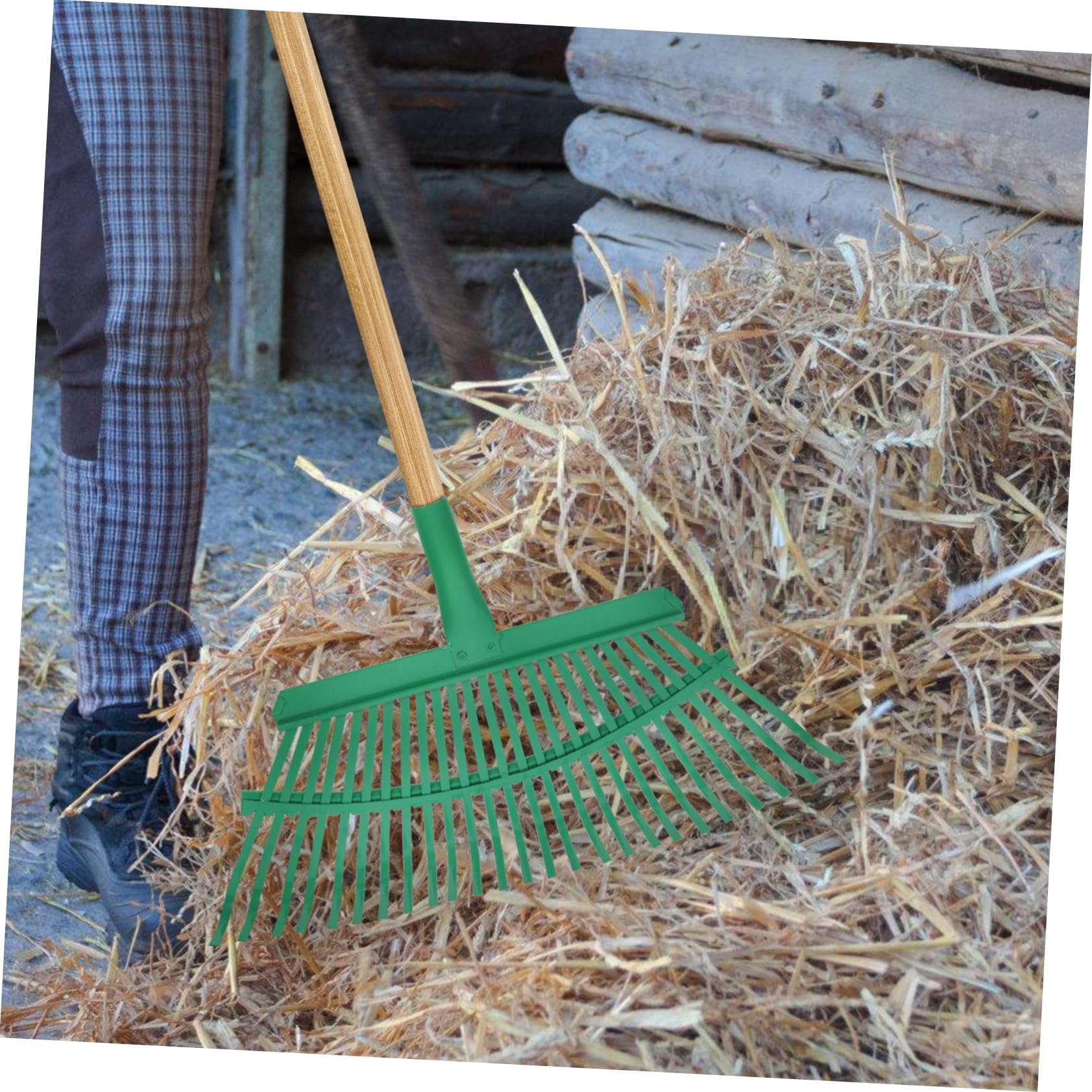 NUOBESTY Rastrillo De Hierba Rastrillos De Hojas para Césped Rastrillo De Hojas De Servicio Pesado Rastrillo para Jardinería Rastrillos para Césped Rastrillos para Jardineria Verde Acero