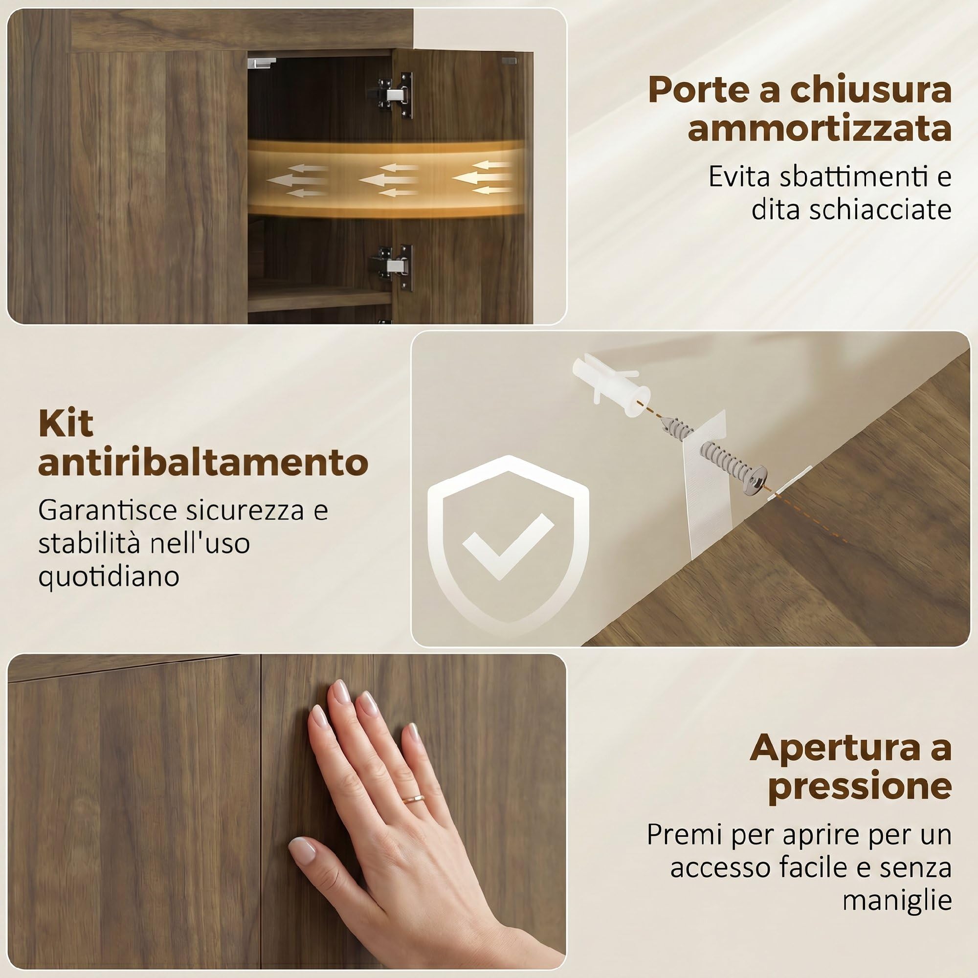 HOMCOM Bügeltisch, zusammenklappbar, mit Rädern, 154 x 55 x 87 cm, Braun | Bügeleisenhalter, Mehrzweckschrank mit Ablagen, offenes Fach, für Waschküche, Badezimmer