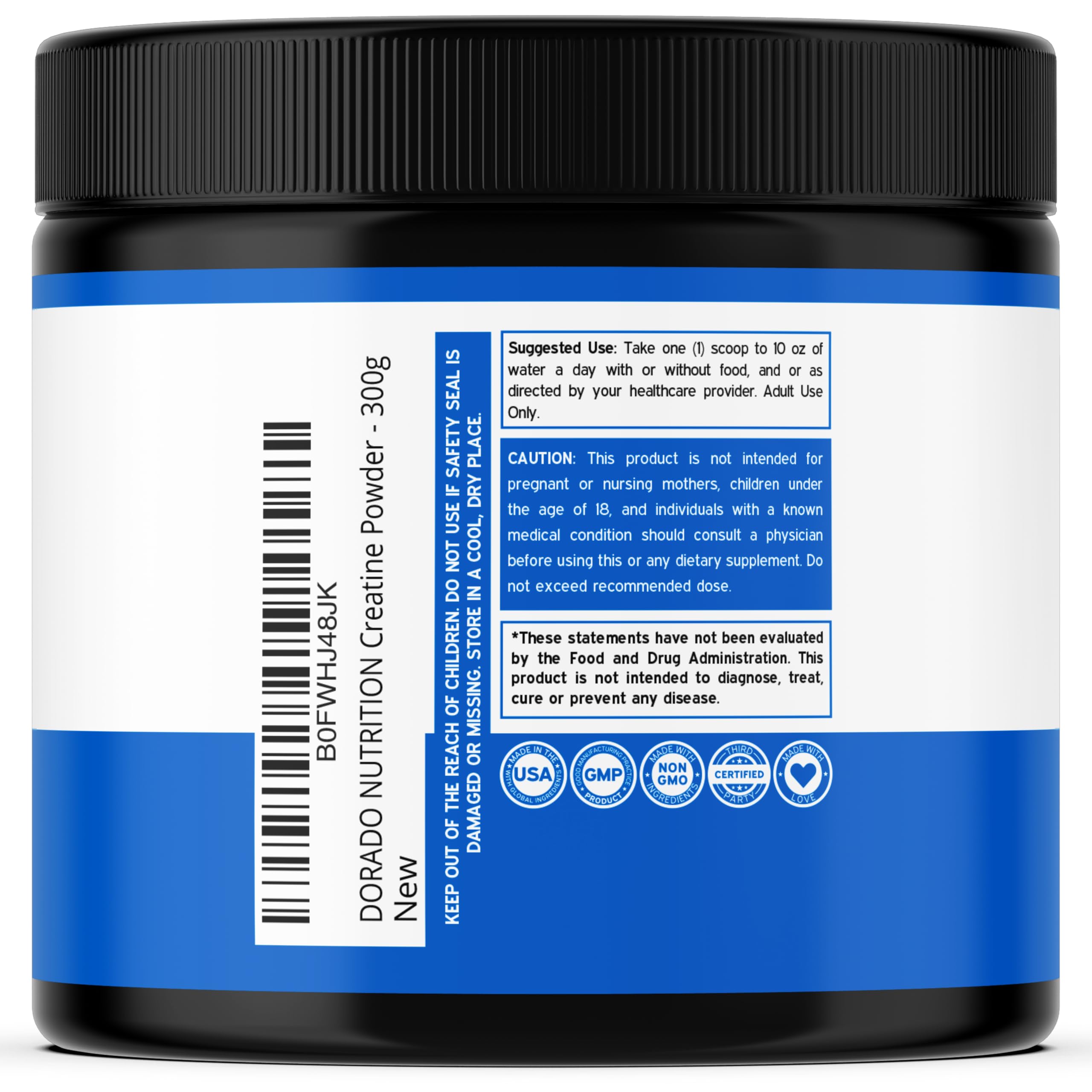 Creatine Monohydrate Powder 5G l Micronized & Unflavored l 60 Servings 5000mg per Serving l Pure Creatine Supplement for Men & Women l Supports Muscle Growth, Energy & Recovery l Non-GMO & Vegan