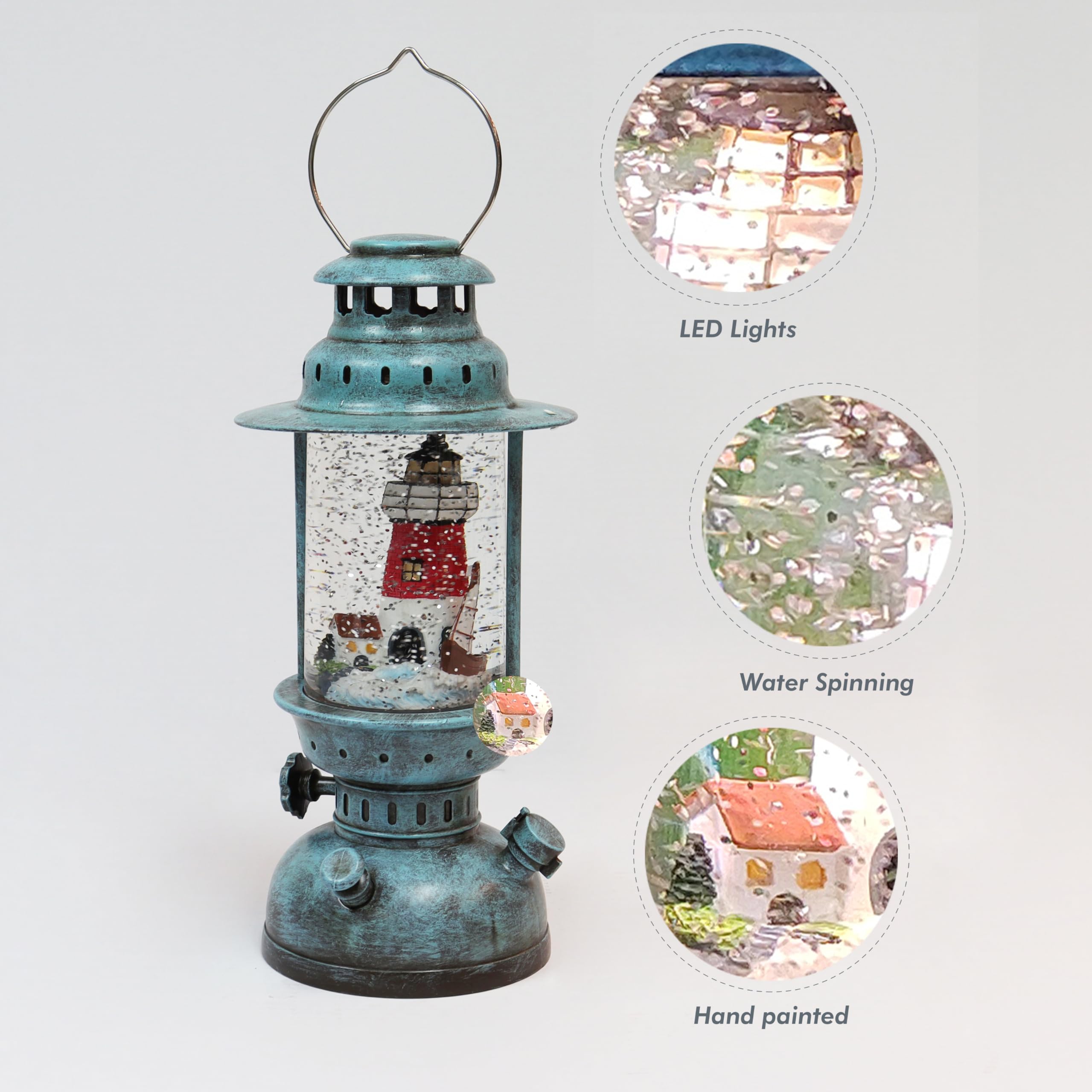 Amazon.com: Vintage Lighthouse Water Lantern LED Lights Aqua Blue