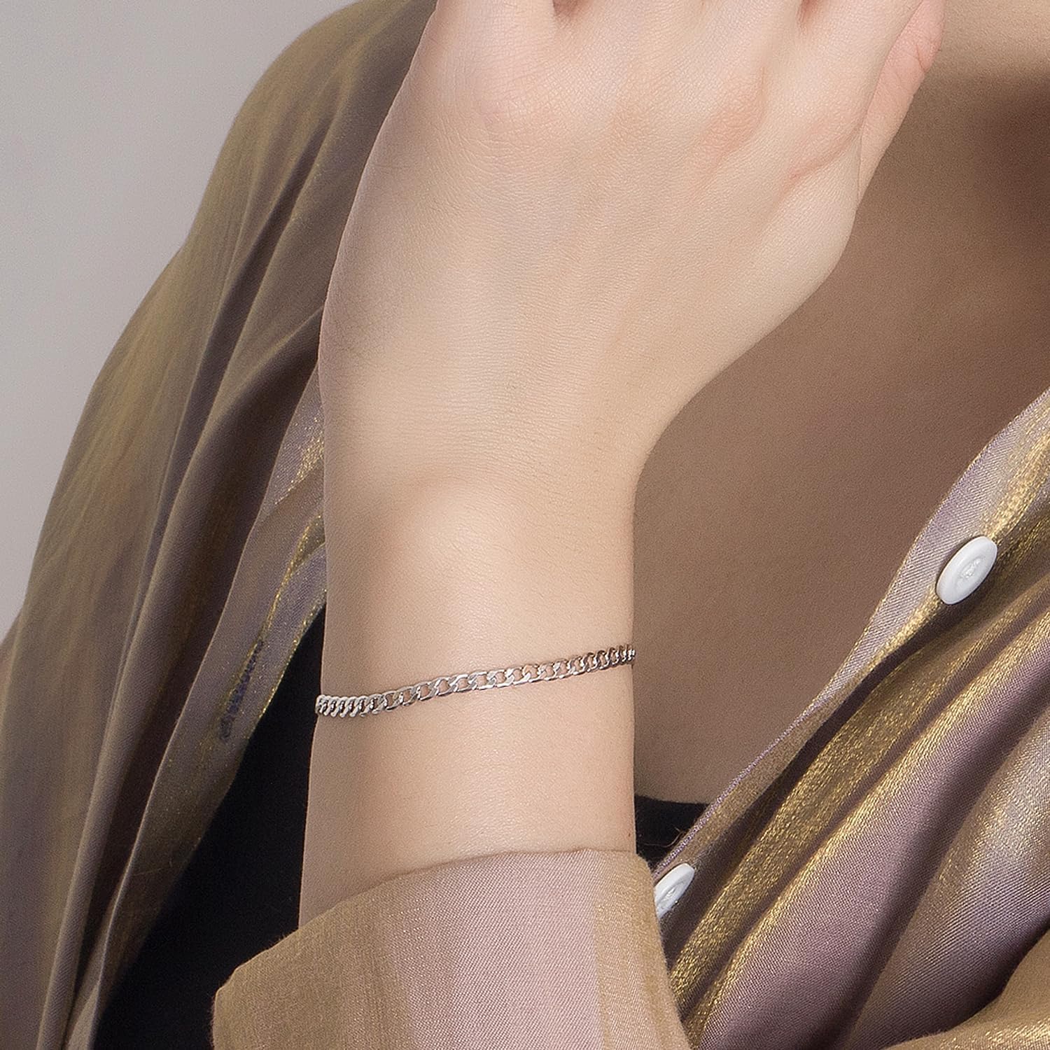 Dankadi Italy 925 Sterling Silver Men Bracelet 3-4-5MM Diamond Cut Cuban Link Chain 5.9 "6.3" 7" 7.5" 8" 8.5" 9" Fine Cuff Jewelry Gifts For Women - Image 4