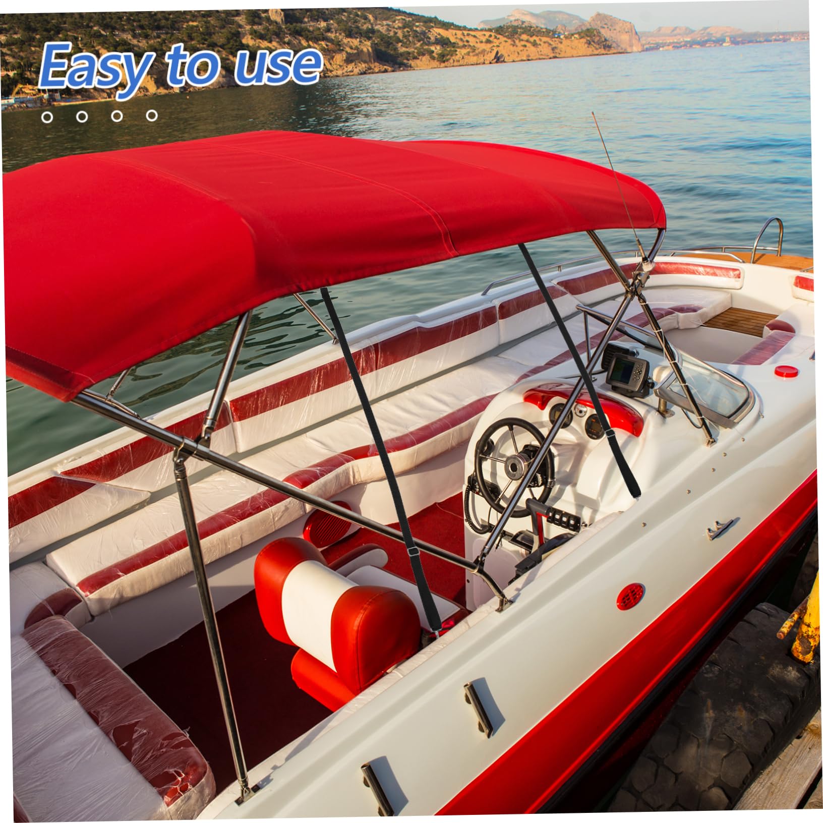 Cabilock 2 Pcs Fixing Straps for Rv Awning Surfboard Paddle Board and Cargo Durable Bungee Cord with Strong Hooks for Secure Tents and Shade