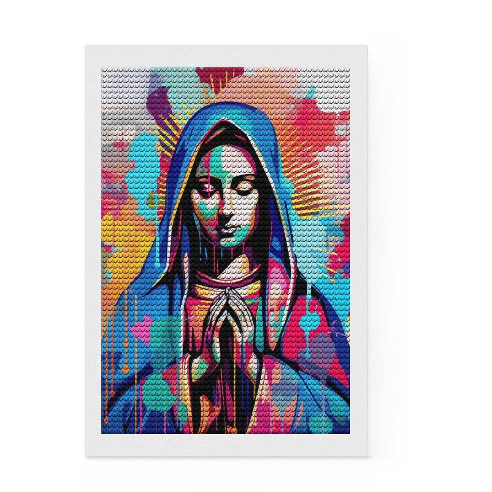 Junmoney Religion Diamond Art Kit 8"x12", for Women, for Adults, Full Kit Included, Thoughtful Present, Festive Craft Gift