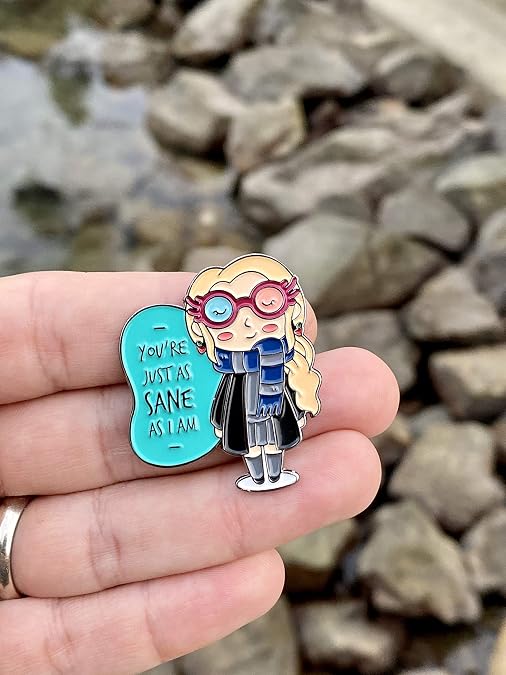 Luna Enamel Pin | Great with Glasses With 2 Butterfly Clutches | Lapel Pin for Backpacks, Women, Collection and Display | Harry Styles Merch | Costume Anime Pins