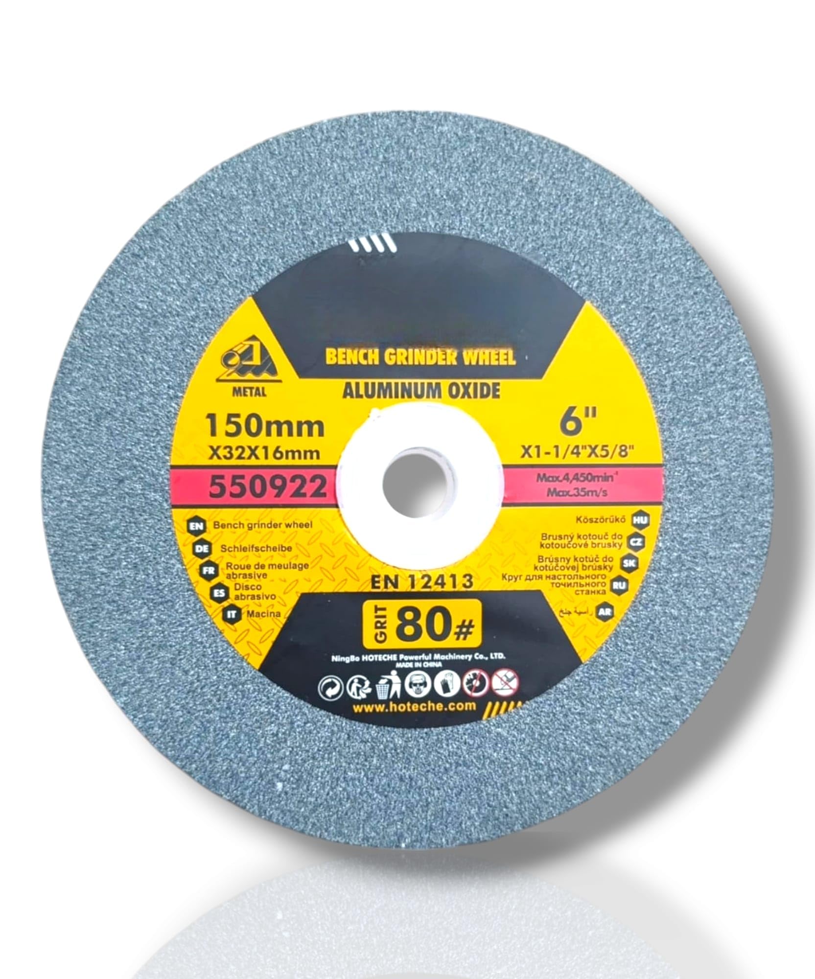Disco Mola Abrasiva per Smerigliatrice da Banco 150x32x16 mm Grana 80 | Pietra Abrasiva ad Alte Prestazioni per Metallo, Pietra e Fai-da-Te