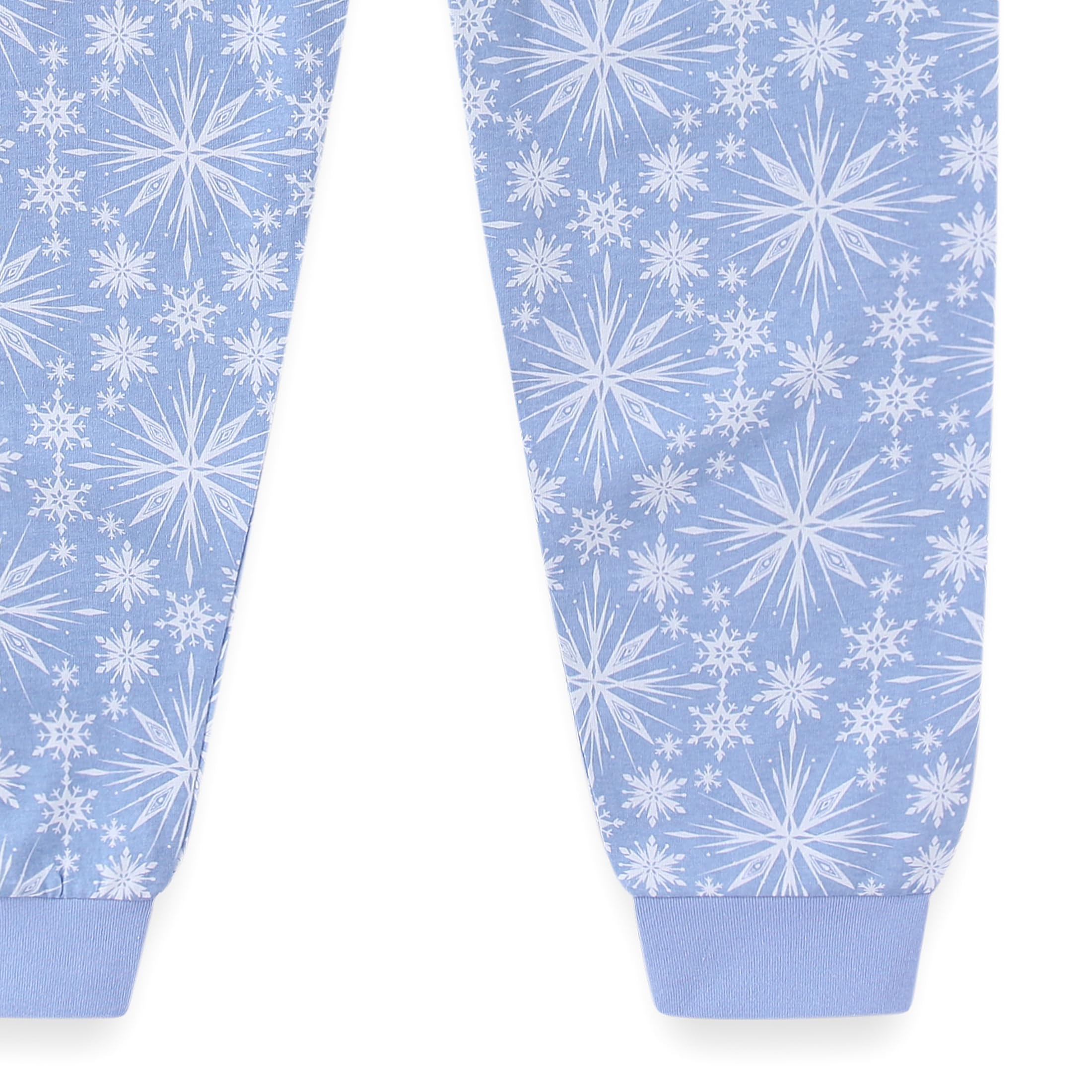 Disney Frozen Girls - Camicia a maniche lunghe e pantaloni in spugna francese, 2 pezzi, per bambini piccoli e grandi