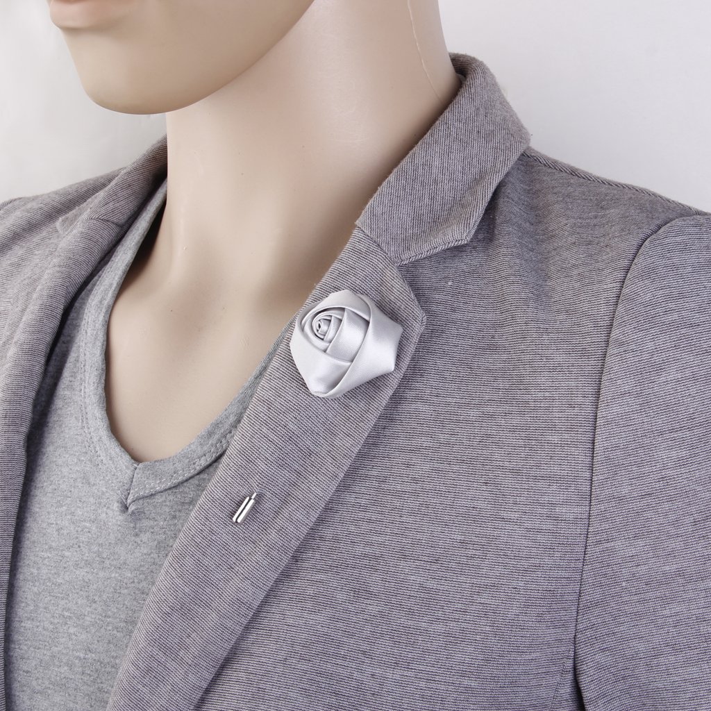 Broches de Solapa Plateados de poliéster para Hombre - Accesorio para Trajes, Blazers y Corbatas